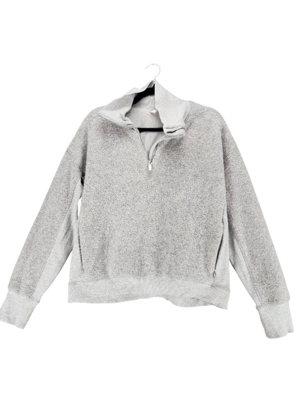 Lululemon Sweater Womens 10 Gray Long Sleeve 1/4 Zip Pullover